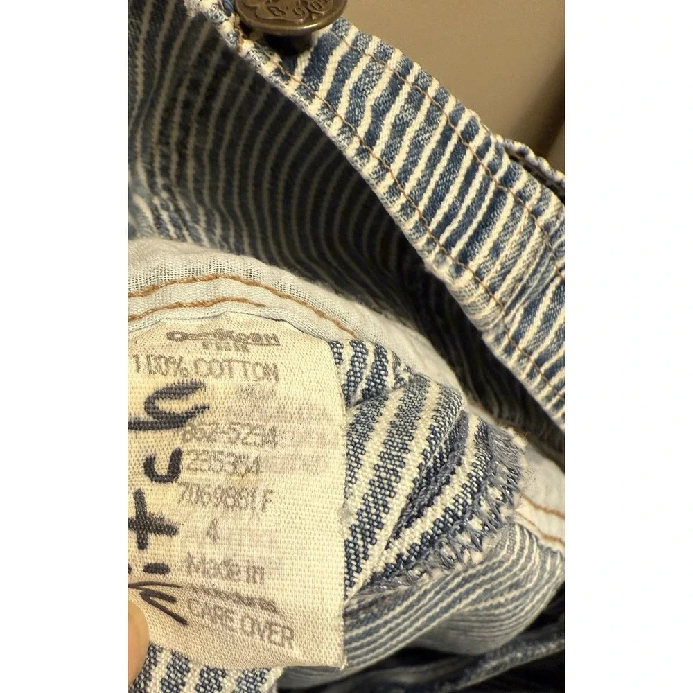 Vintage Pin Stripe Oshkosh B'Gosh Overalls Bibs/Pants Boys Size 4 With Patches‎
